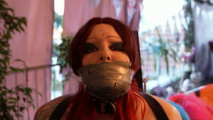 xsiteability.com - Helpless bound on the Bondage Chair with a tight Tapegag thumbnail