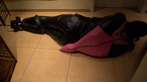 xsiteability.com - Helpless bound on the Floor with the Pink Armbinder thumbnail