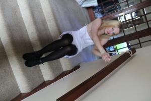 xsiteability.com - Claire tied to stairs thumbnail