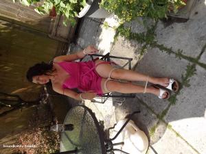 xsiteability.com - Sue tied in the garden thumbnail