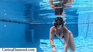 xsiteability.com - Carissa in the pool playing with the silicon banana dildo thumbnail