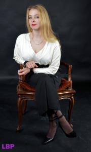xsiteability.com - LILYMAEVON WHITE BLOUSE LONG BLACK SKIRT HOSE HEELS ROPES thumbnail
