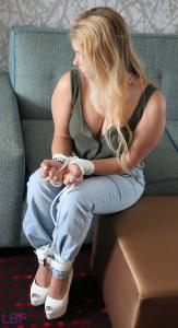 xsiteability.com - LILYMAEVON BLOUSE BLUE JEANS HIGH HEELS ROPES thumbnail