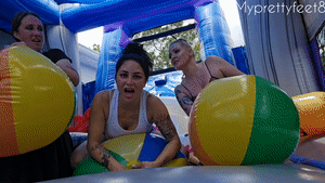 xsiteability.com - Whitney Sushii Help Maleka Deflate Beach Balls in Bounce House thumbnail