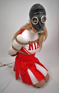 xsiteability.com - Cheerleader tied gagged and gas mask hooded thumbnail