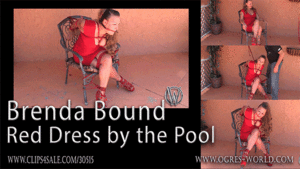 xsiteability.com - Brenda Bound in Red Dress By the Pool thumbnail