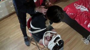 xsiteability.com - skank in cut down jeans hot girls tied up sex worker bondage video thumbnail