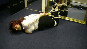 xsiteability.com - BBW bondage tied up he jerked off over her massive tits and left her hogtied thumbnail